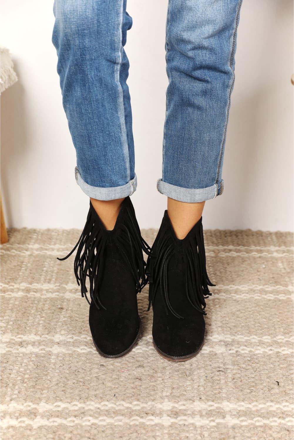 Legend Contemporary Cowboy-Inspired Fringed Ankle Boots