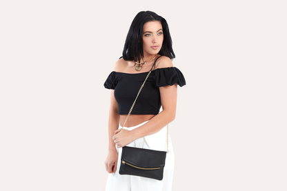 Kiko Genuine Pebble Leather Flap Clutch Bag - A Blend of Sophistication and Versatility