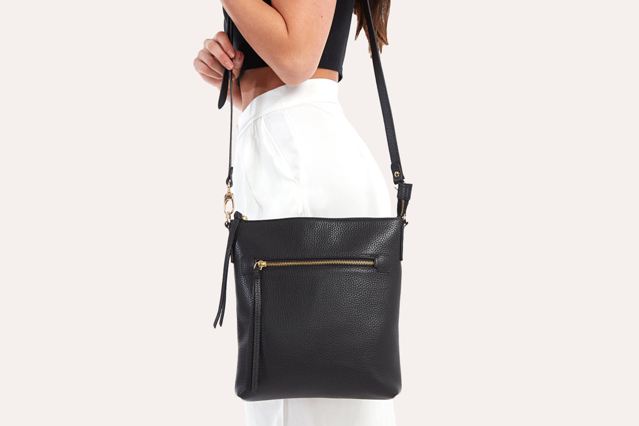 Kiko Genuine Pebble Leather Crossbody Bag - A Fusion of Style and Practicality