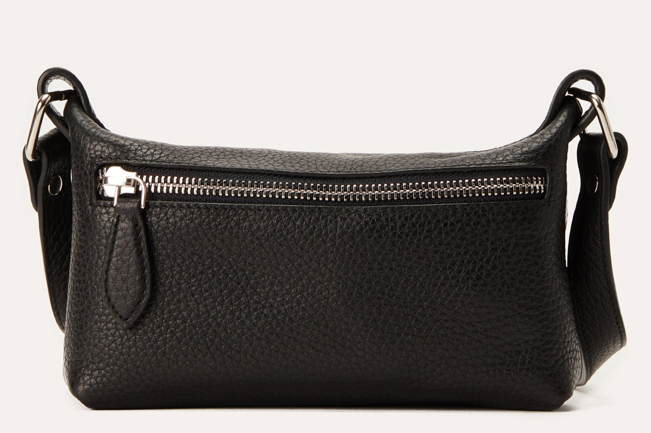 Pebble Leather Crossbody Shoulder Bag -  Sleek Simplicity