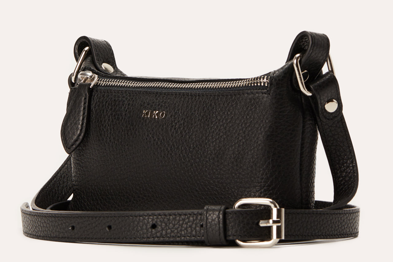 Pebble Leather Crossbody Shoulder Bag -  Sleek Simplicity