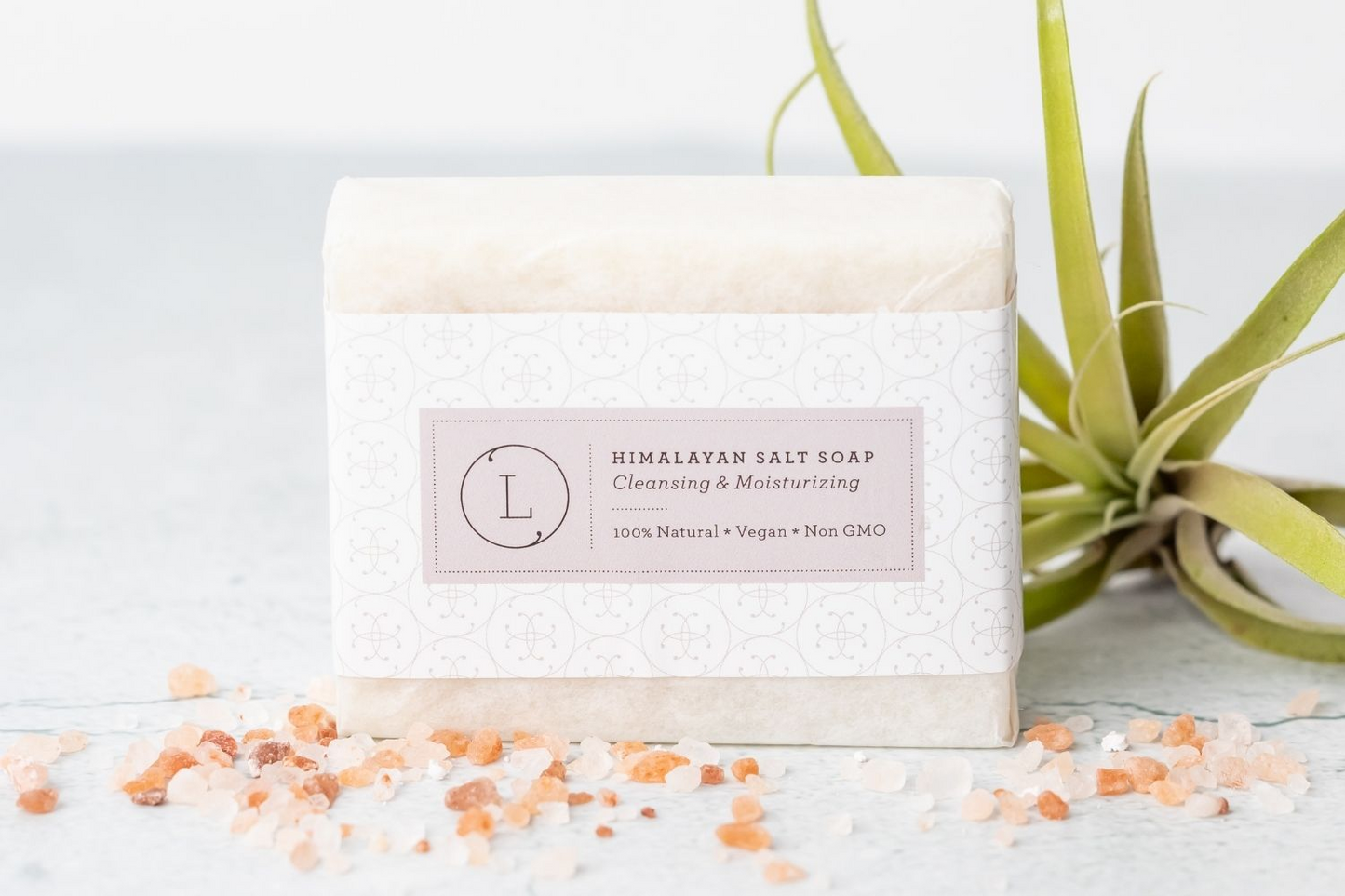 Lizush Himalayan Salt Soap Bar, Natural Unscented Soap, Vegan Handmade Soap