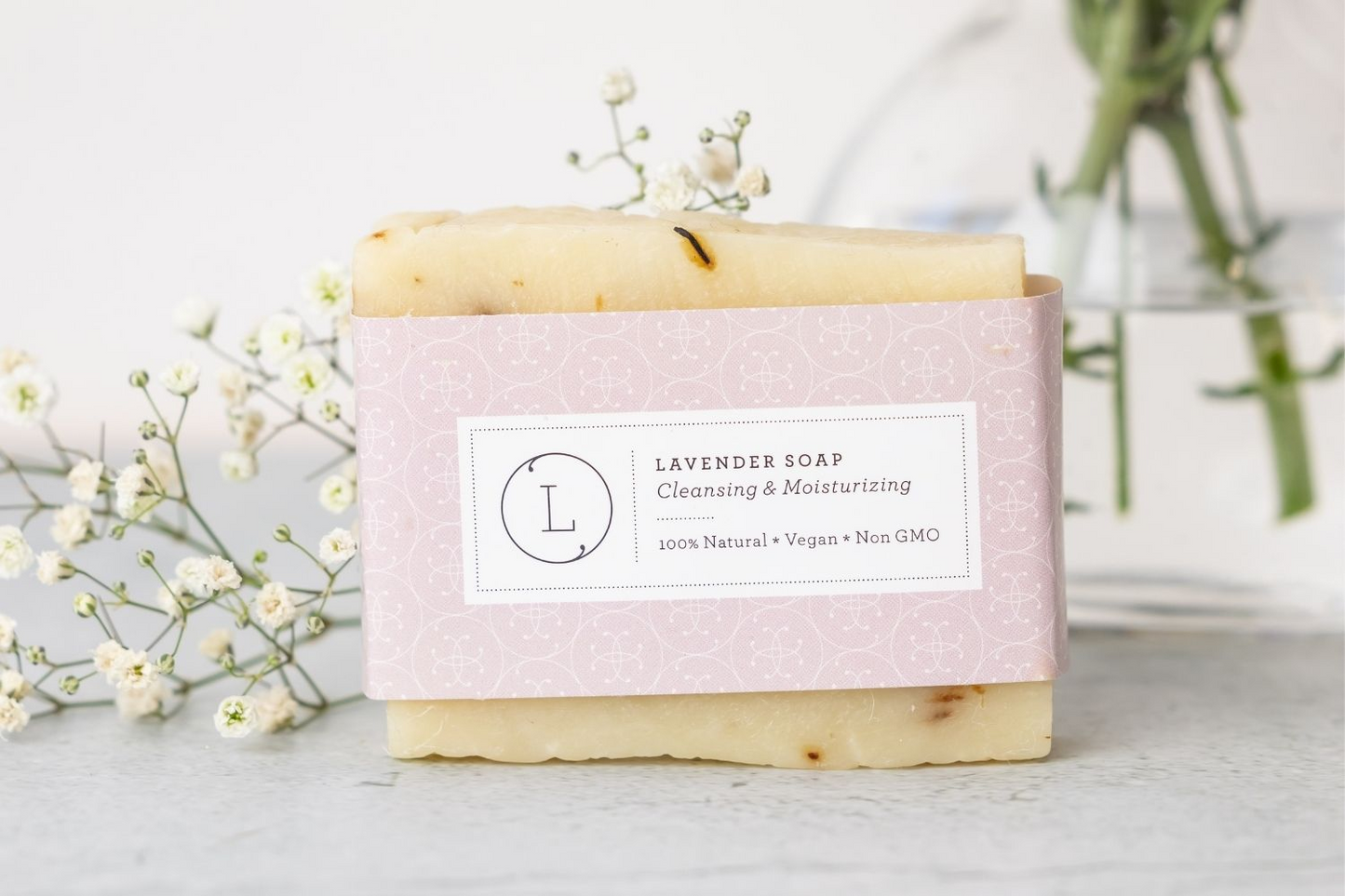 Lizush Lavender Soap Bar, Natural Handmade Soap, Vegan Skincare gift