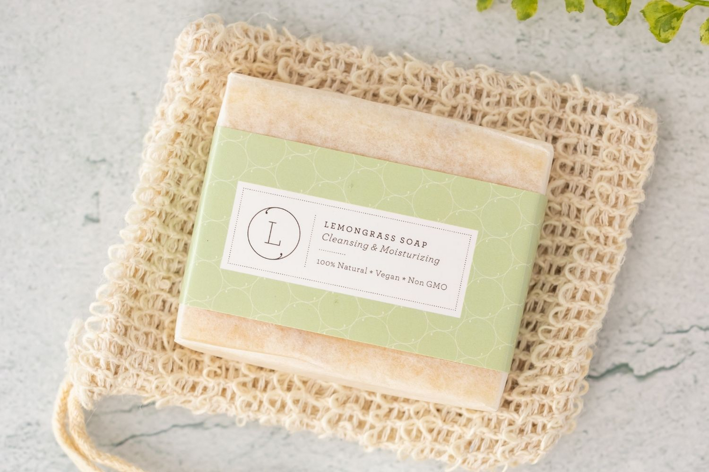 Lizush Lemongrass Natural Soap Bar, Handmade Body Soap Gift