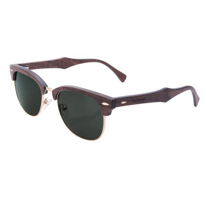 TruWood The Retro Walnut/Dark Green Sunglasses