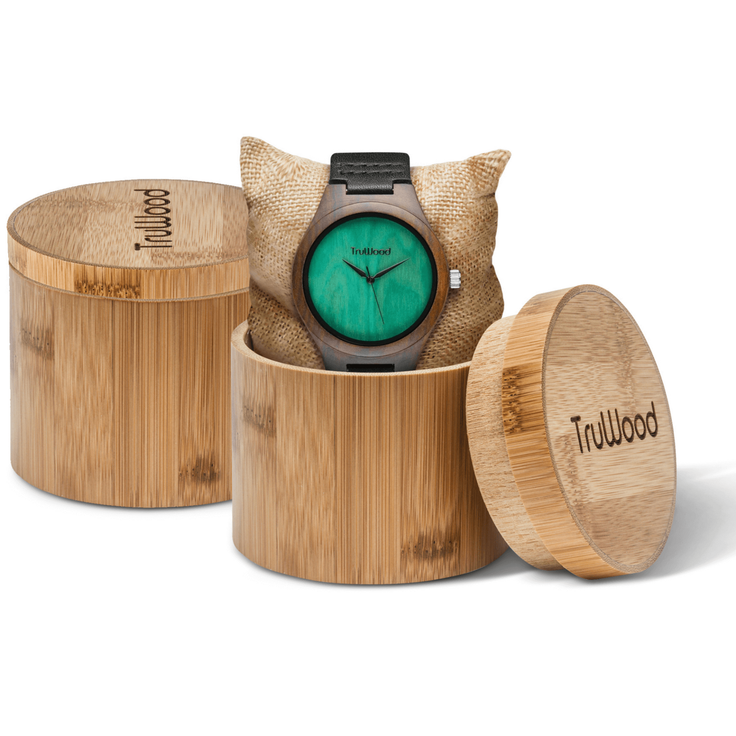 TruWood The Leaf Green Him+Her Watch Gift Bundle