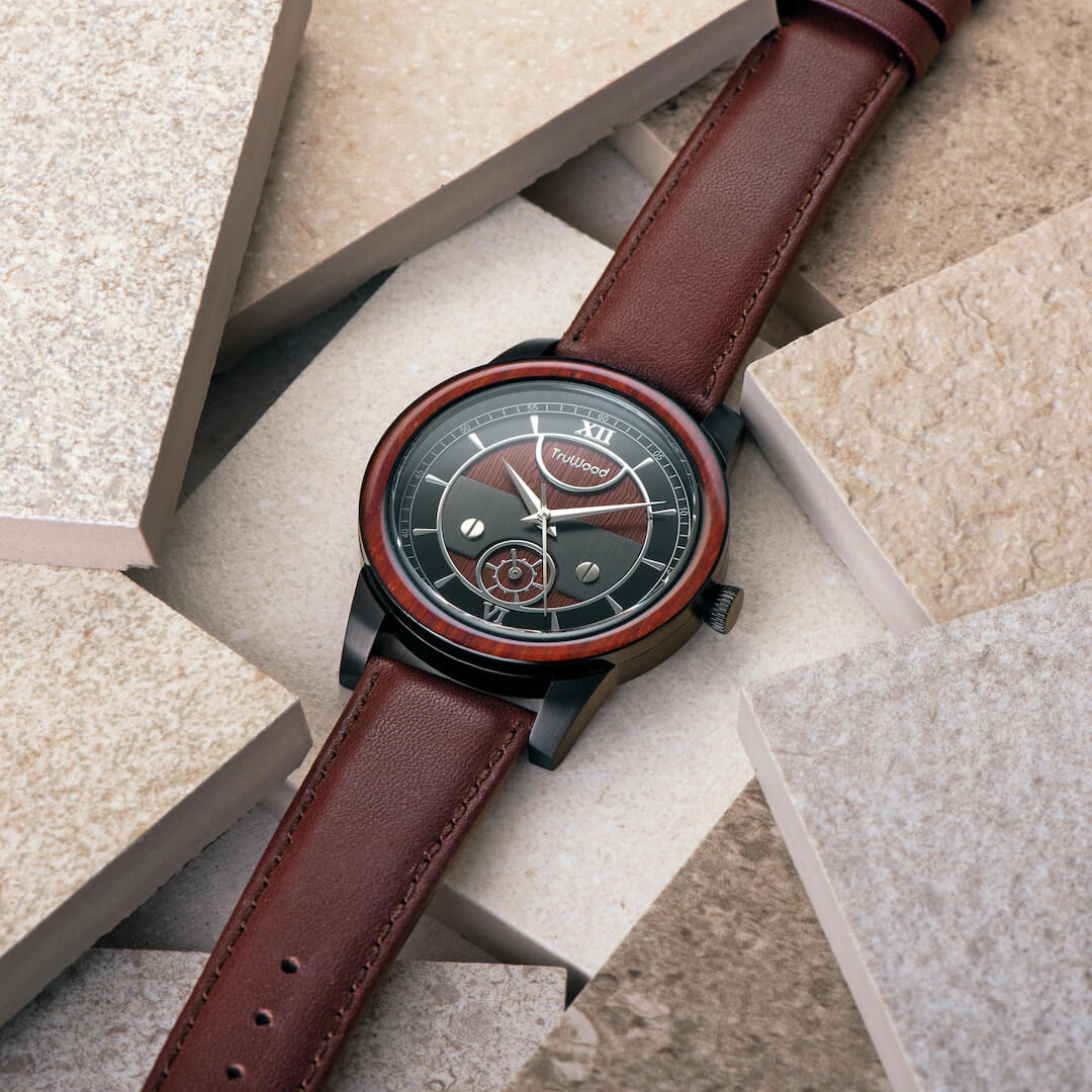 TruWood The Napoleon Leather Strap Watch