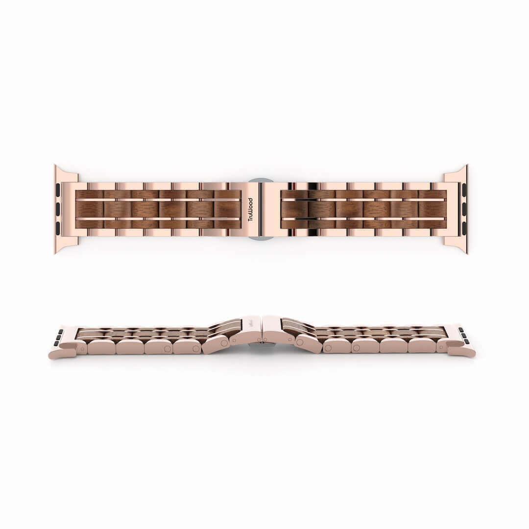 TruWood The Classic Apple Watch Band for Women - Rose Gold