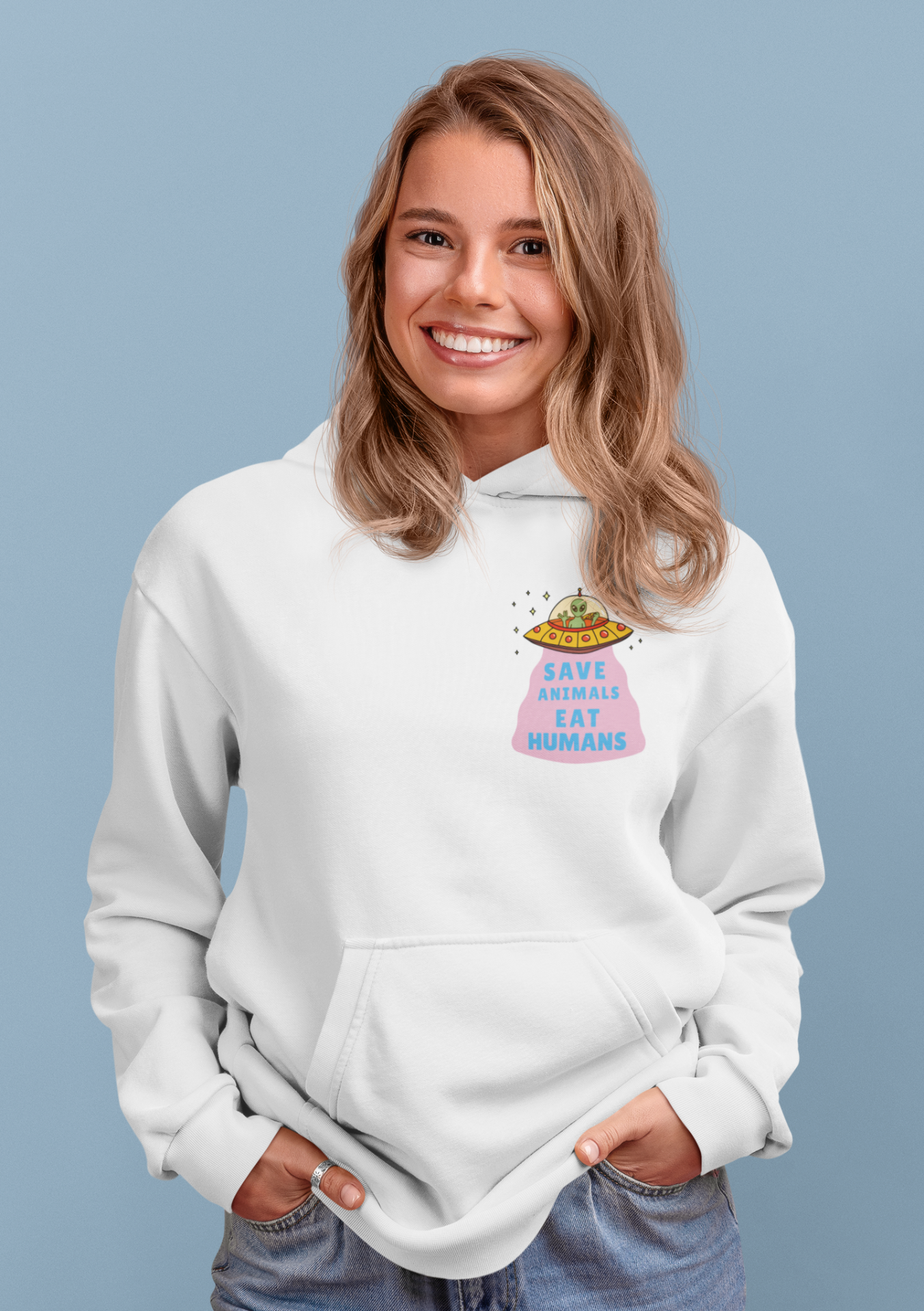 Oat Milk Club - Save Animals eat Humans - Organic Unisex Hoodie