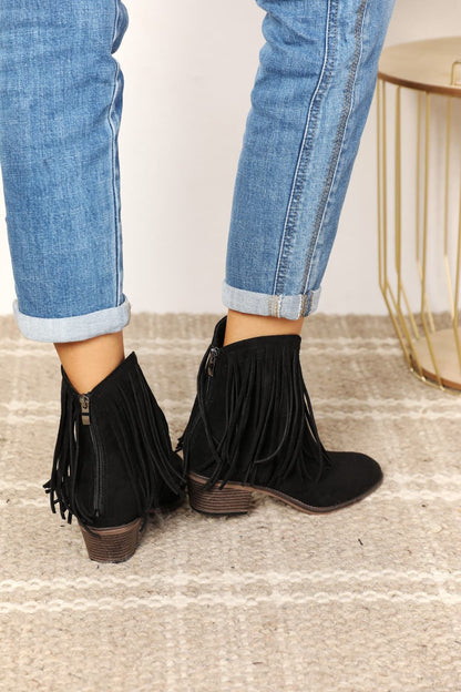 Legend Contemporary Cowboy-Inspired Fringed Ankle Boots