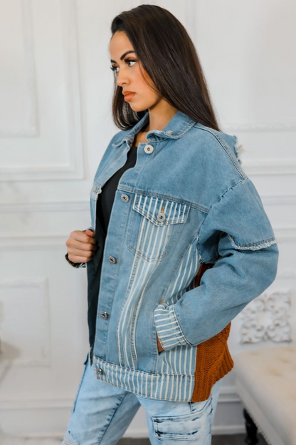 Unique Encounter Oversized Denim Jacket