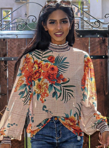 Lush Tropical Floral Top