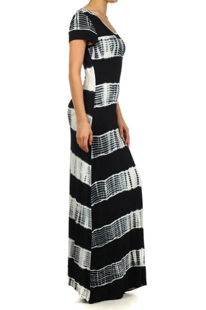 Tie Dye Tee Maxi Dress Black