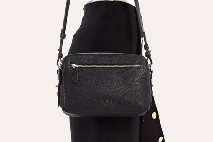 Kiko Genuine Pebble Leather Classic Crossbody Bag - Timeless Elegance Meets Functional Design