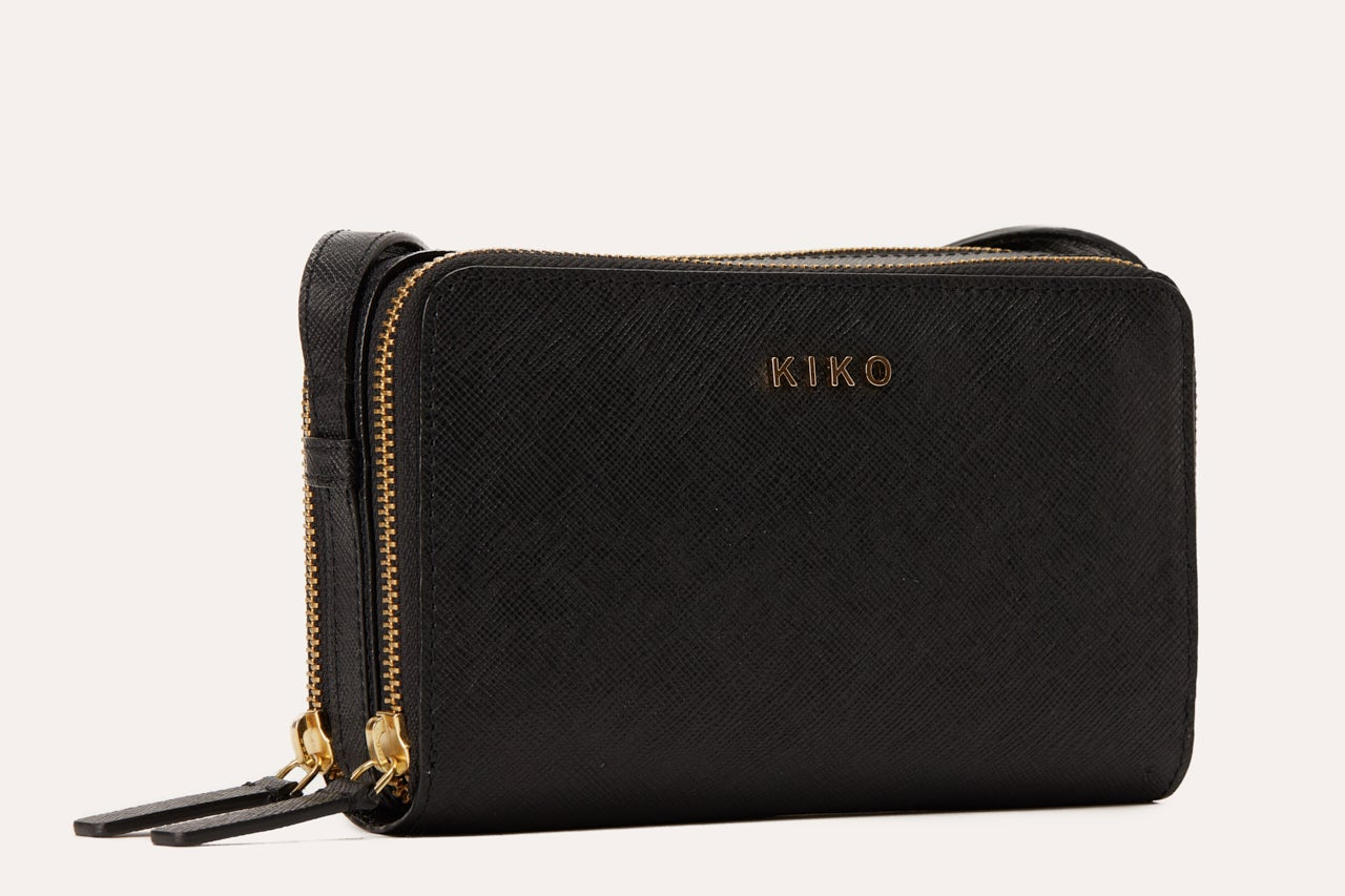 Kiko Genuine Saffiano Leather Zip Around Crossbody Bag - A Symphony of Elegance and Organization