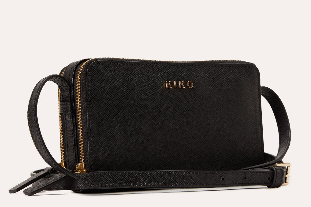 Kiko Genuine Saffiano Leather Zip Around Crossbody Bag - A Symphony of Elegance and Organization