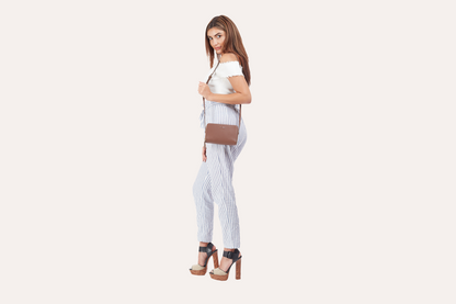 Zip Around Crossbody Genuine Pebble Leather Bag - A Harmony of Style and Functionality