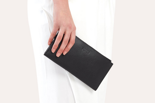 Kiko Genuine Pebble Leather Top Zip Wallet - Where Style Meets Functionality