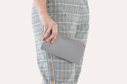 Kiko Genuine Pebble Leather Top Zip Wallet - Where Style Meets Functionality