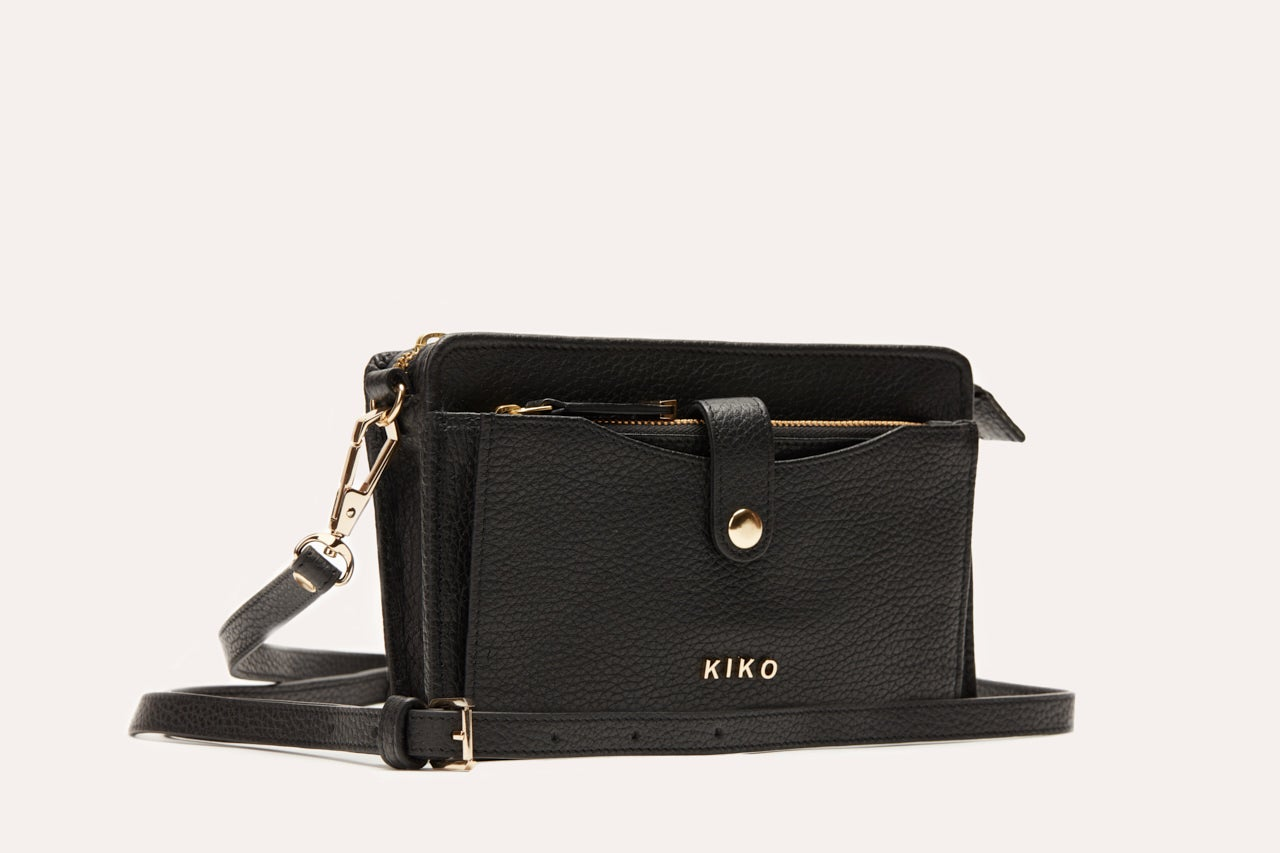 Kiko Genuine Pebble Leather Wallet Crossbody Bag - A Masterpiece of Convenience and Style