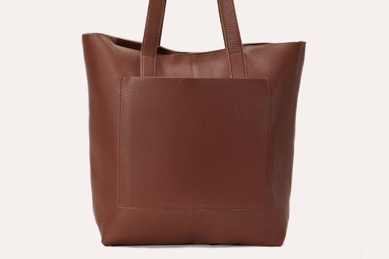 Top grain cowhide pebble leather Journalist Tote - A Symphony of Style and Functionality