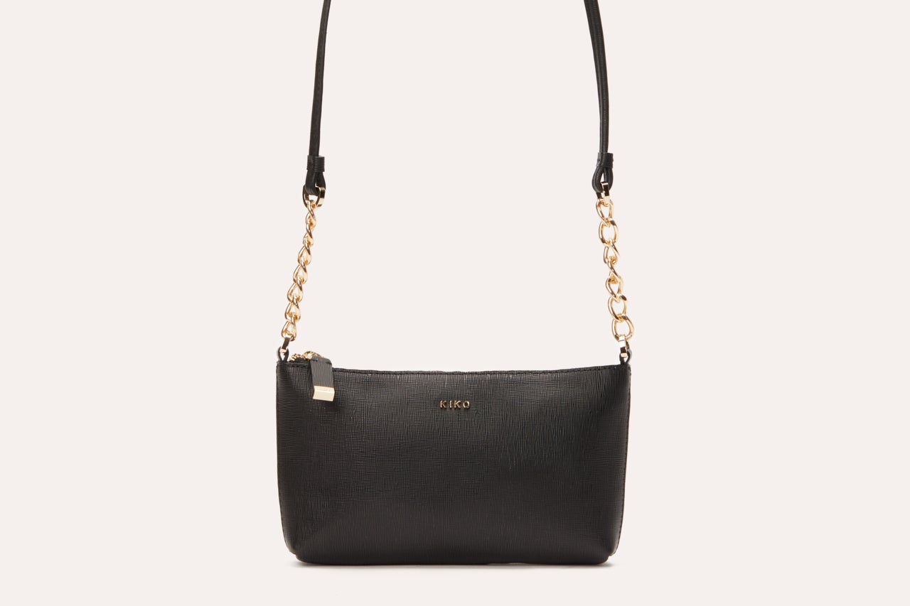 Kiko Genuine Saffiano Leather Two Chain Crossbody Bag - Where Style Meets Versatility