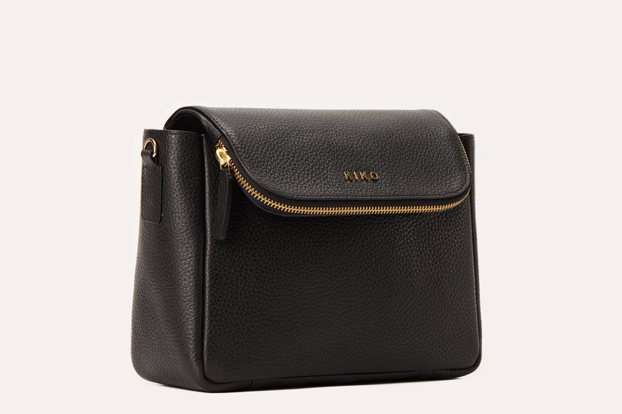 Kiko Genuine Pebble Leather Fold Over Crossbody Bag - Where Style Meets Functionality