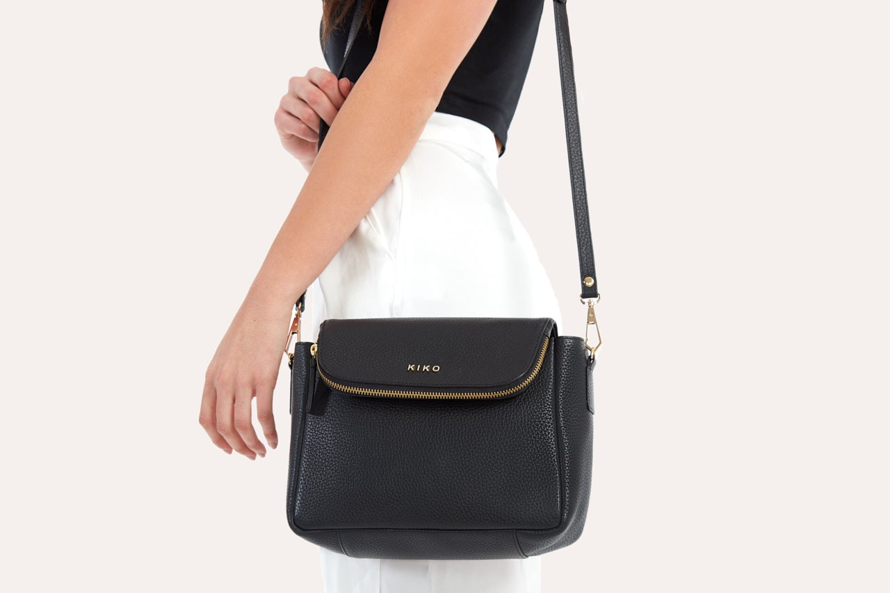 Kiko Genuine Pebble Leather Fold Over Crossbody Bag - Where Style Meets Functionality