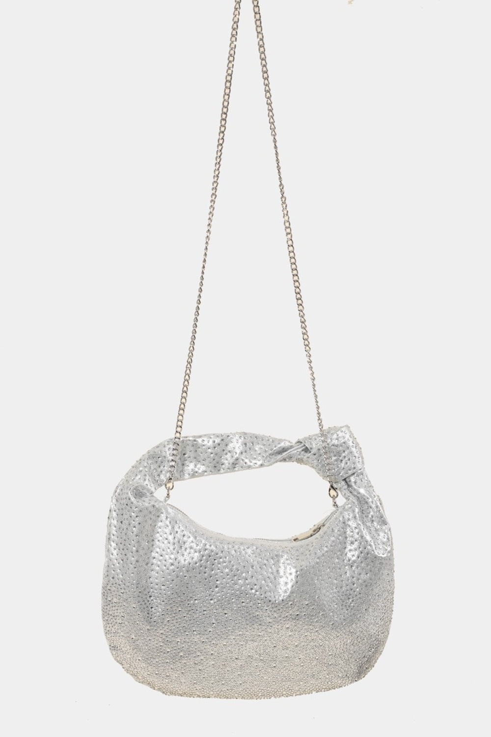 Fame Rhinestone Studded Hobo Handbag