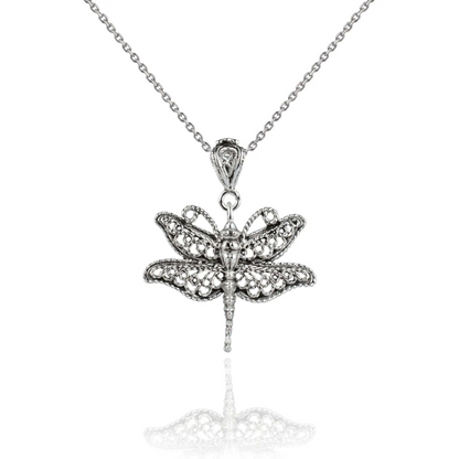 FiligranIst - Filigree Dragonfly Pendant Necklace