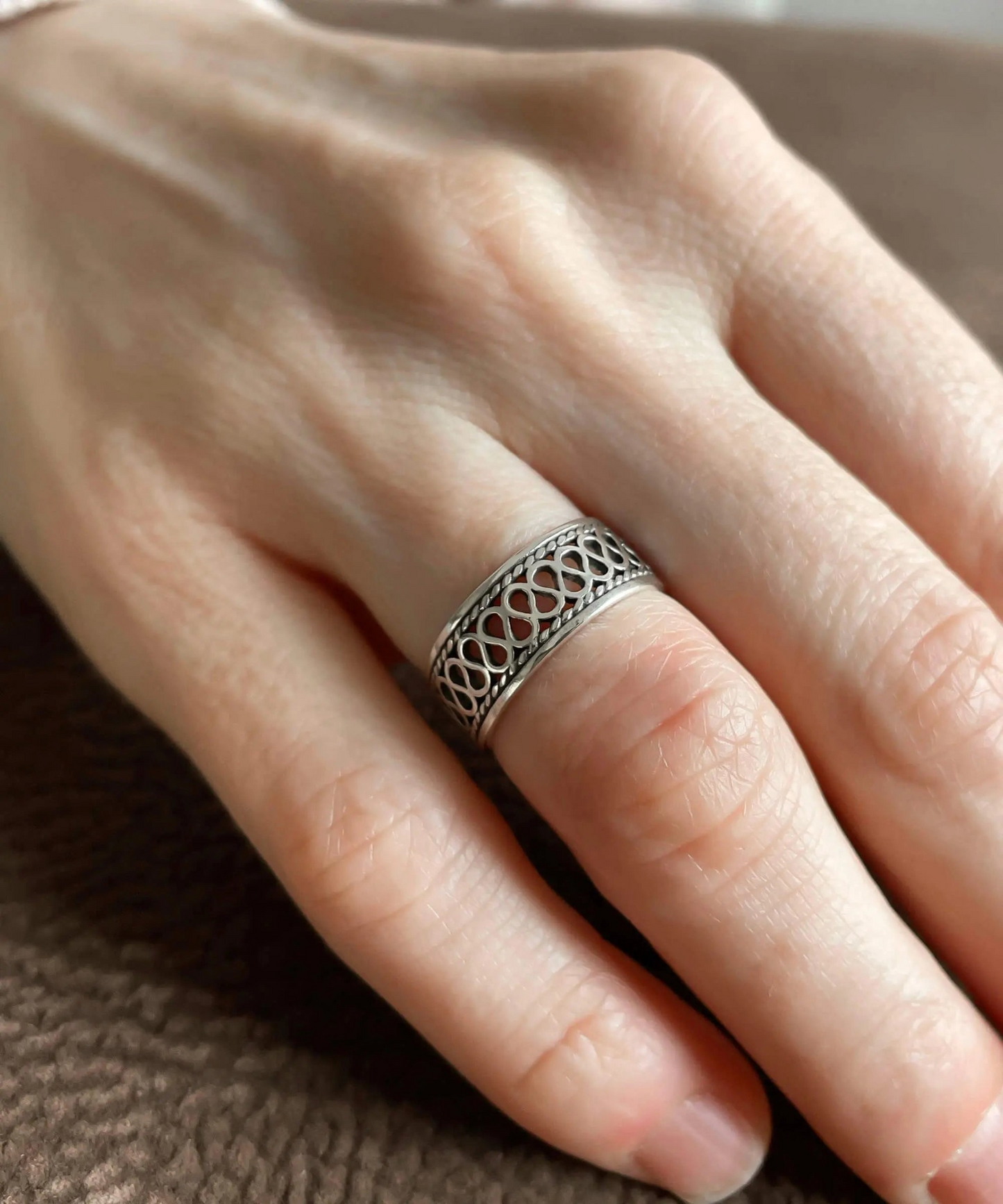 FiligranIst - Sterling Silver Raindrop Filigree Band Ring