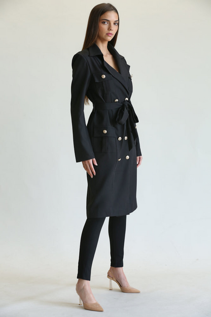 Eloise - Premium Lapel Winged Collar Coat