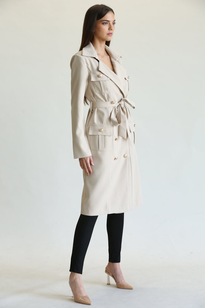 Eloise - Premium Lapel Winged Collar Coat