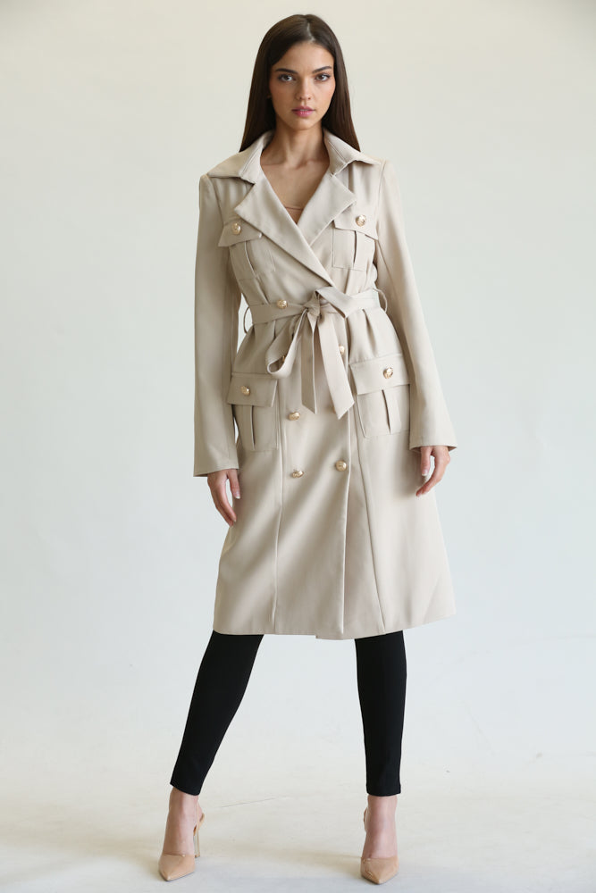 Eloise - Premium Lapel Winged Collar Coat