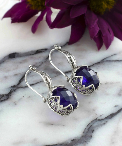 FiligranIst - Amethyst Gemstone Sterling Silver Woman Drop Earrings