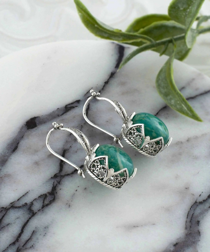 FiligranIst - Amazonite Gemstone Sterling Silver Woman Drop Earrings