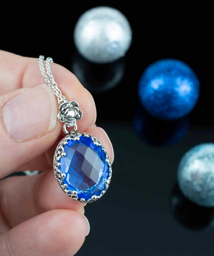 FiligranIst - Handcrafted Blue Quartz Silver Filigree Pendant Necklace