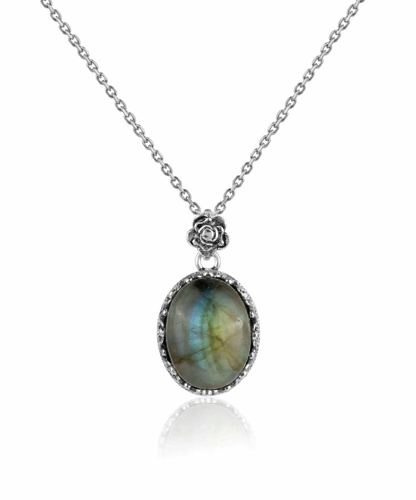 FiligranIst - Silver Labradorite Gemstone Filigree Pendant Necklace