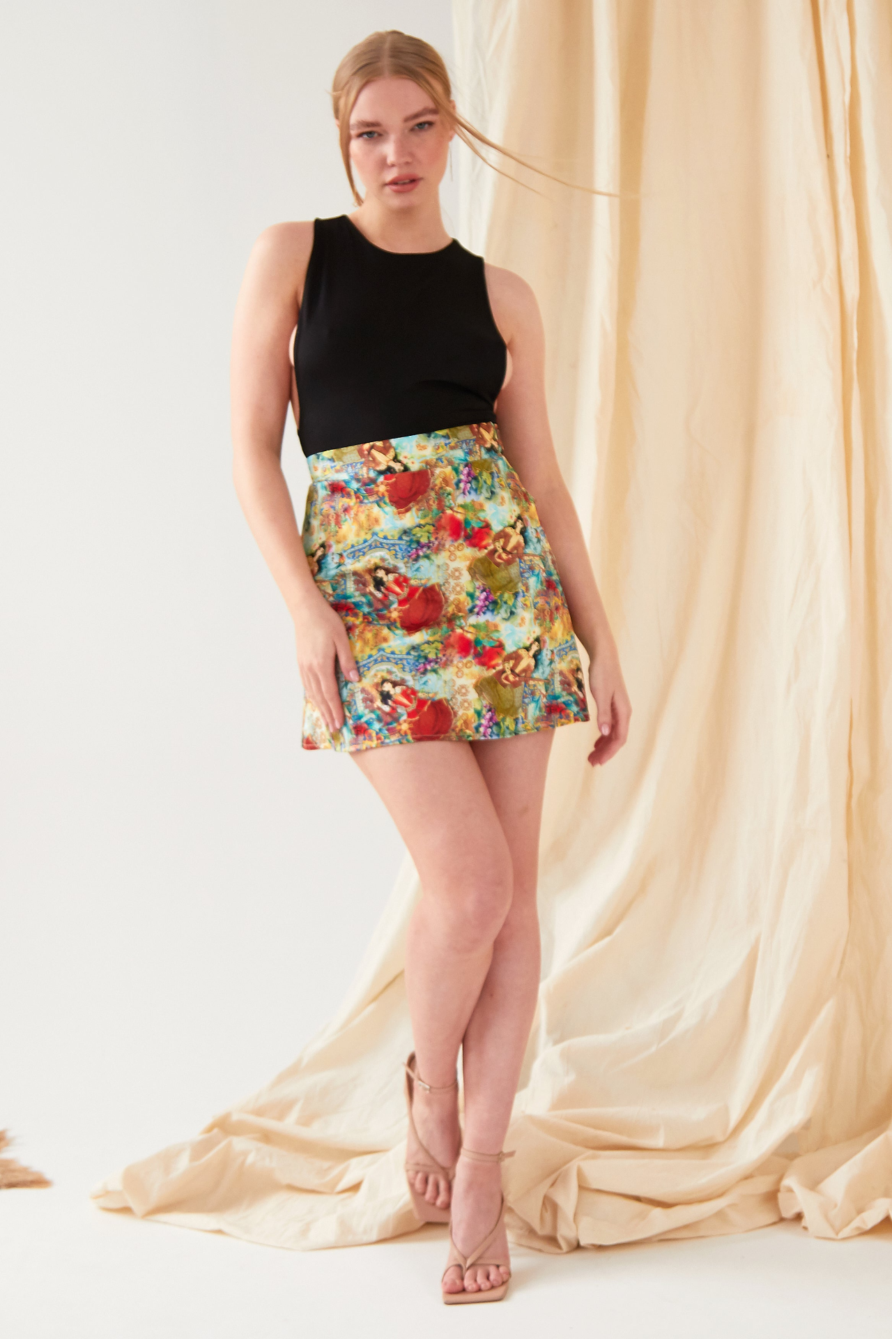 Sarvin Ahura Persian Printed Mini Skirt