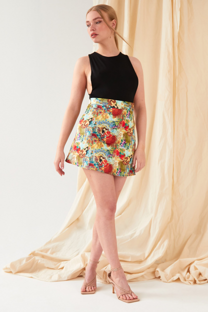 Sarvin Ahura Persian Printed Mini Skirt