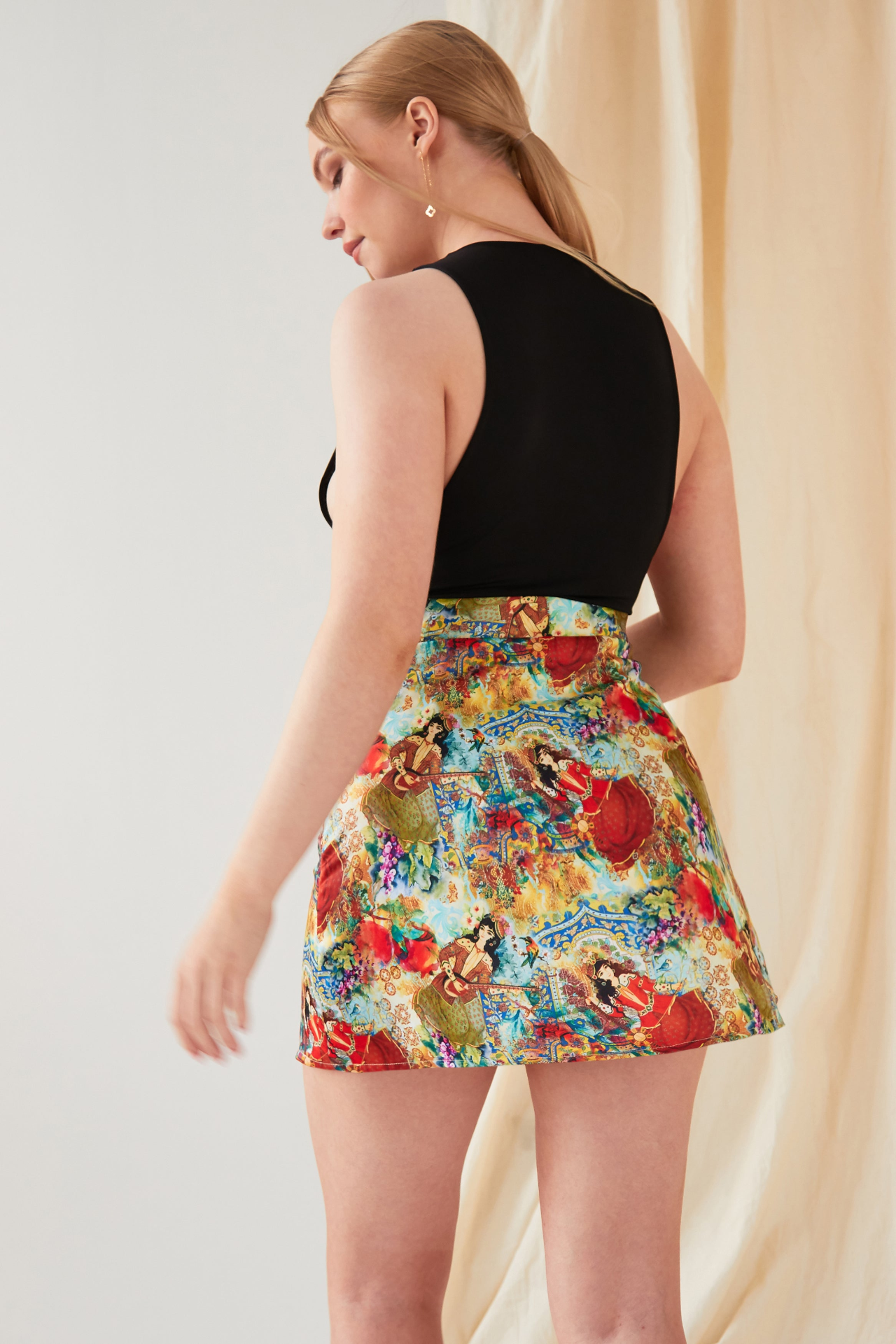 Sarvin Ahura Persian Printed Mini Skirt