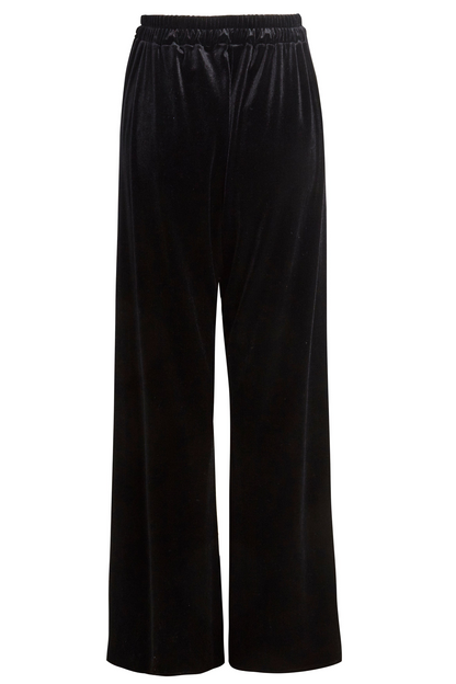 Sarvin Raven Wide Leg Velvet Trousers