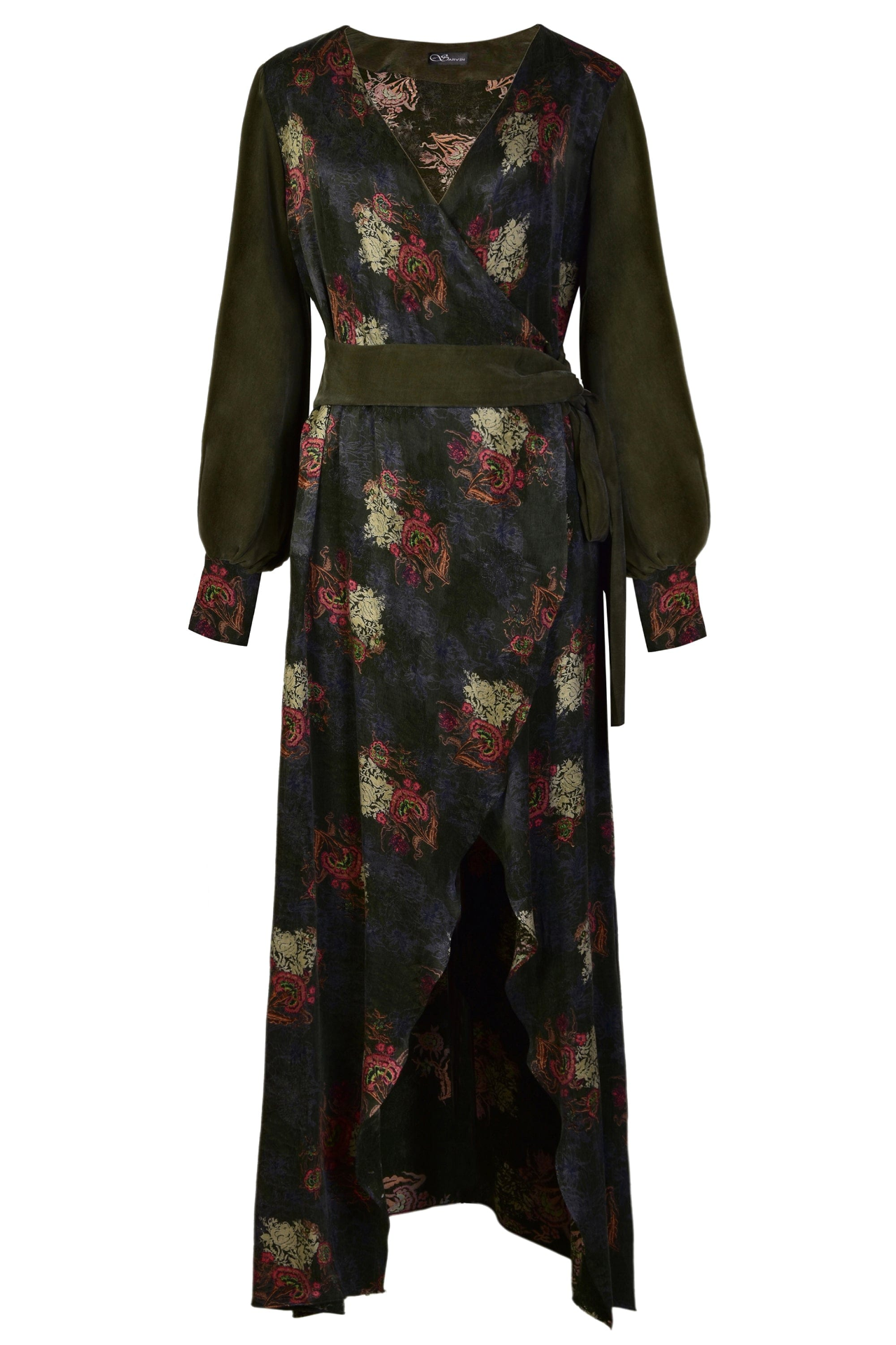 Sarvin Verdant Long Sleeve Wrap Dress