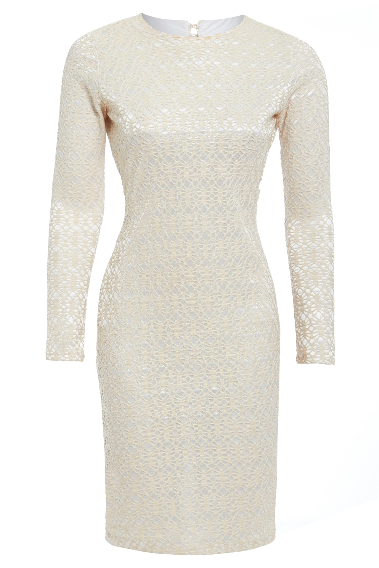 Sarvin Morena Ivory Long Sleeve Backless Dress