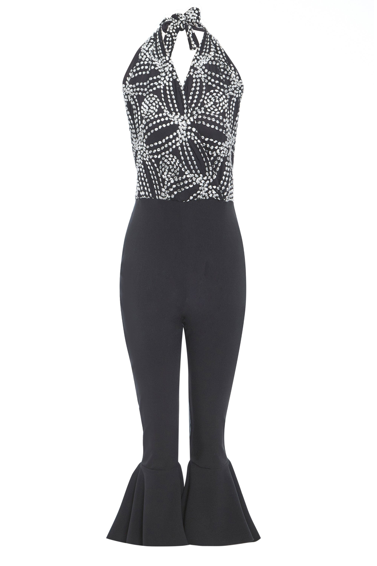 Sarvin Maika Black Backless Jumpsuit