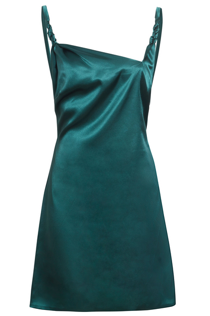 Sarvin Rosha Green Backless Mini Dress