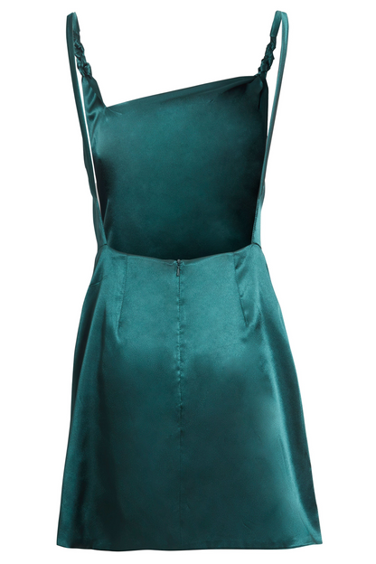 Sarvin Rosha Green Backless Mini Dress