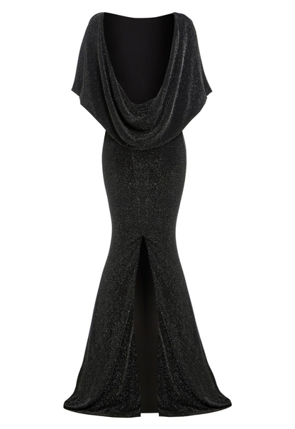 Sarvin Marilyn Black Cowl Back Gown