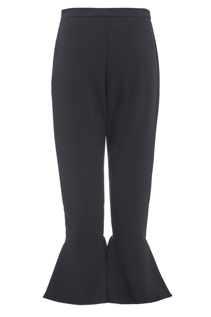 Sarvin Ashlee Black Frill Hem Trousers