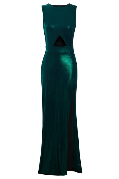 Sarvin Jade Green Cut Out Side Dress